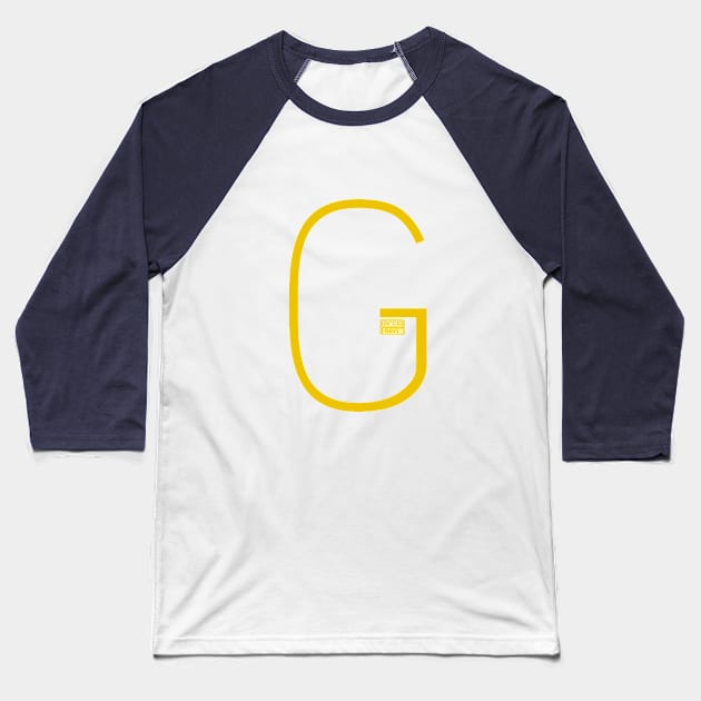 Letter G Simple Thin Clean Minimalist Line Initial Baseball T-Shirt by porcodiseno